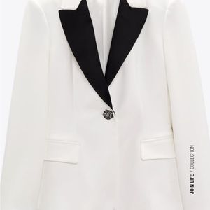 Zara tuxedo blazer with jewel button
